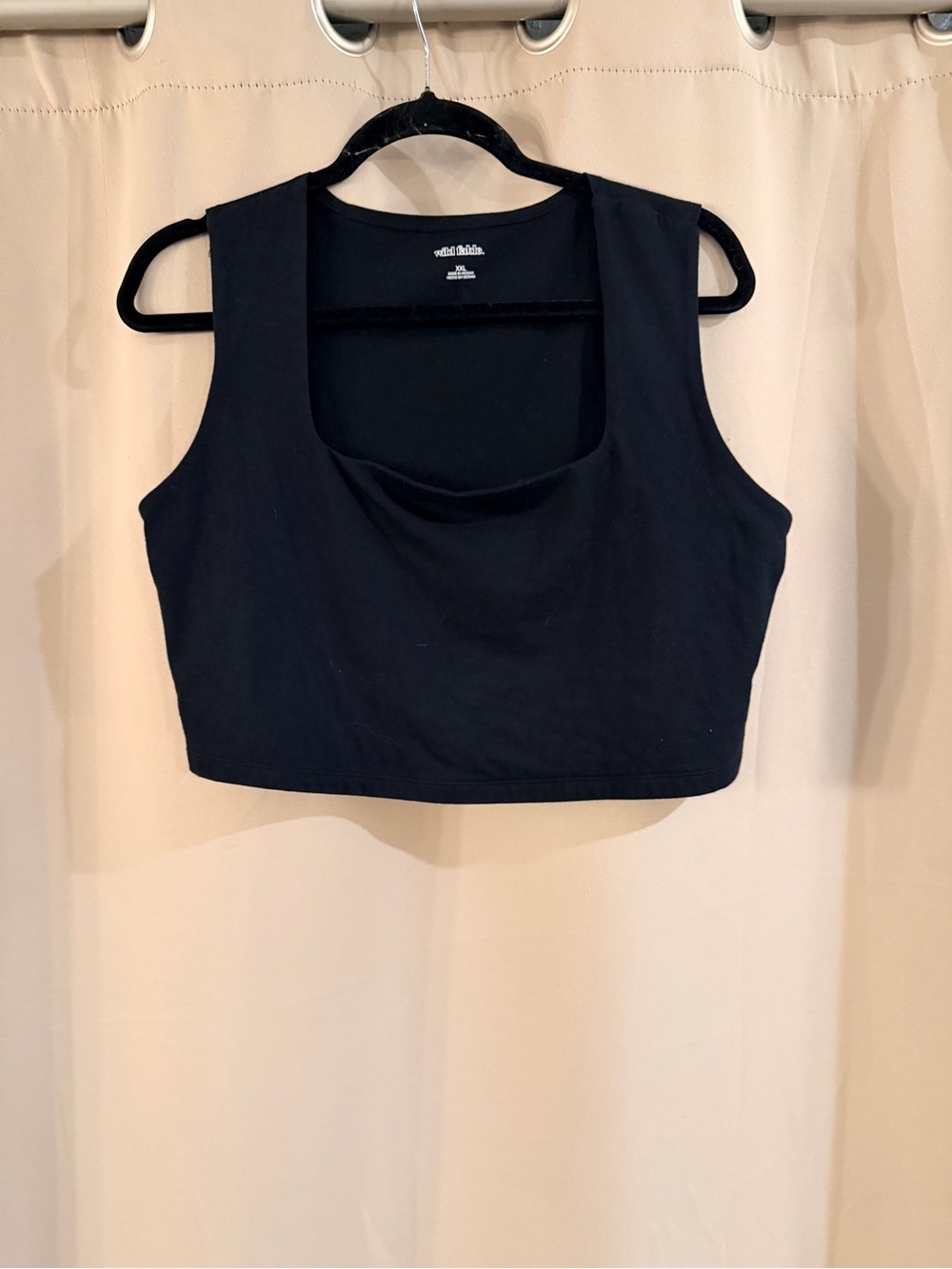 Wild Fable Black Cropped Scoop Neck Tank